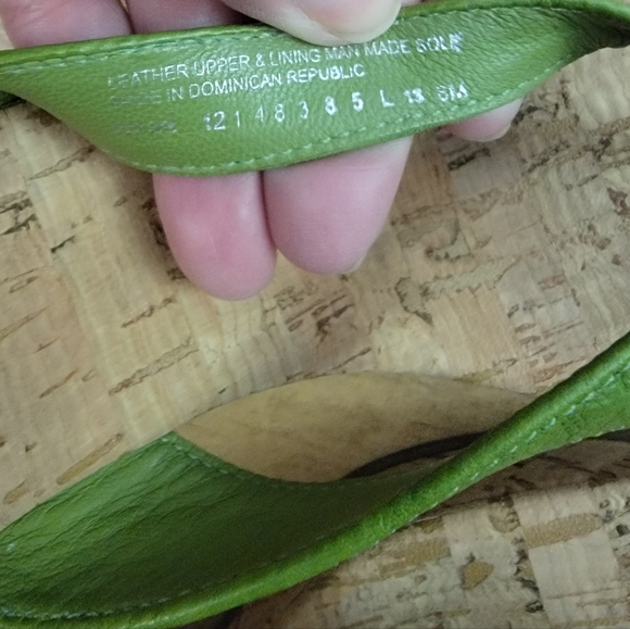 Tory Burch Suzy Green Leather Cork - Picture 10 of 11